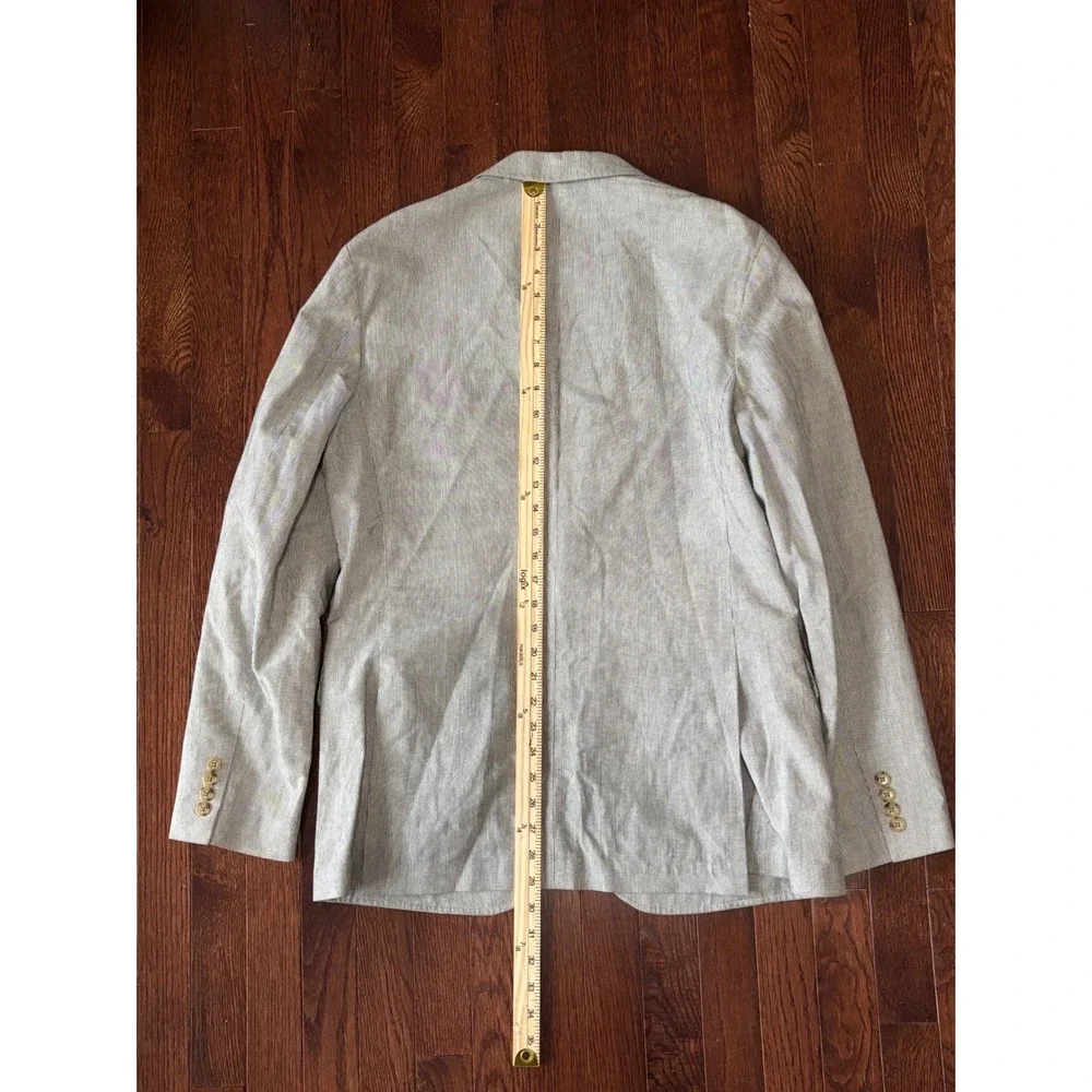 J.Crew Ludlow Blazer 40R Somelos Cotton Linen Grey Striped Sport Coat F0528